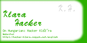 klara hacker business card